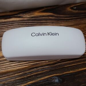 Calvin Klein White Clamshell Eyeglass Case